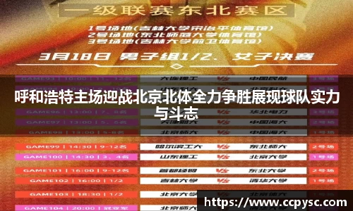 呼和浩特主场迎战北京北体全力争胜展现球队实力与斗志